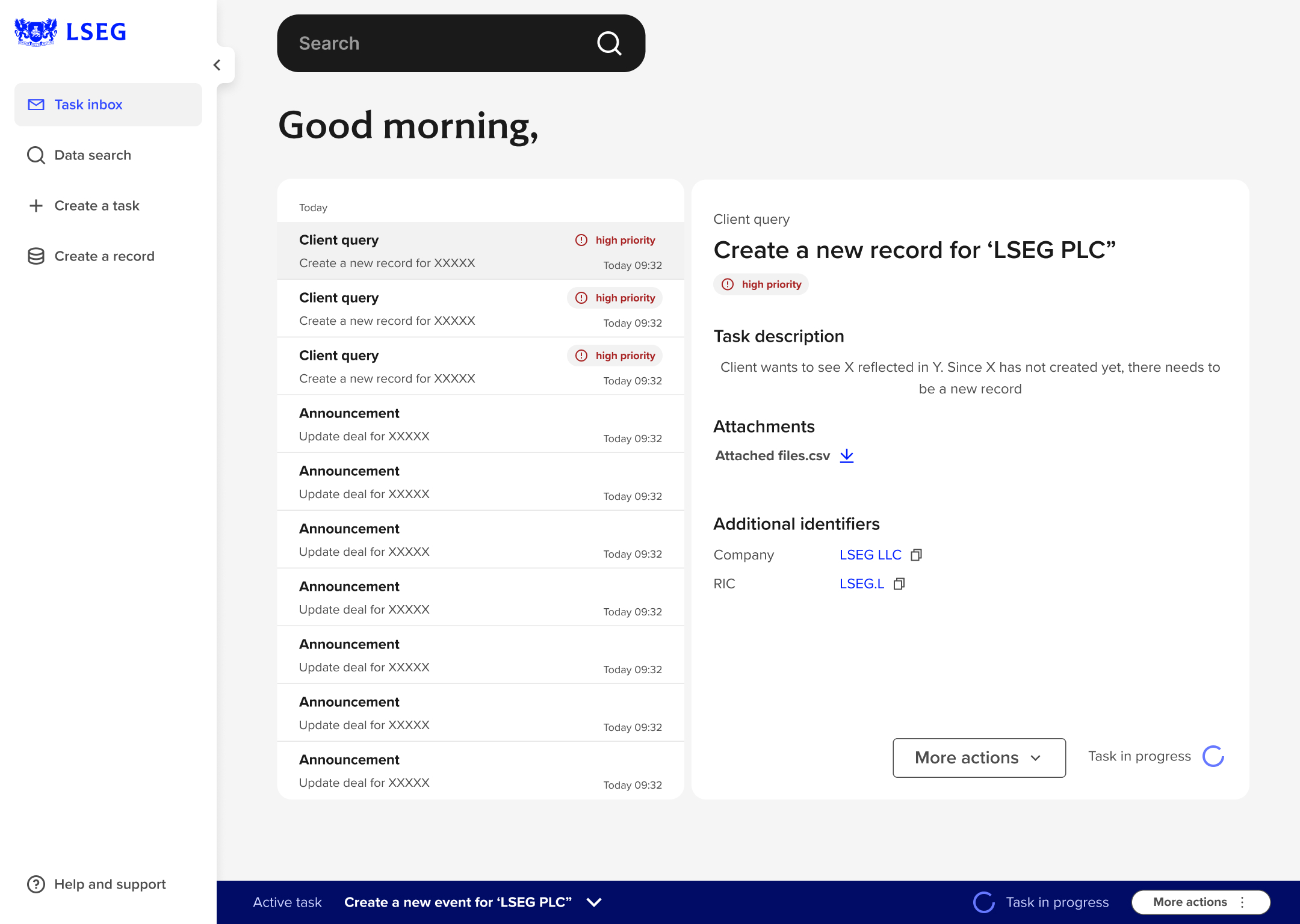 Search flow showing clearer identifiers and entity context to confirm matches